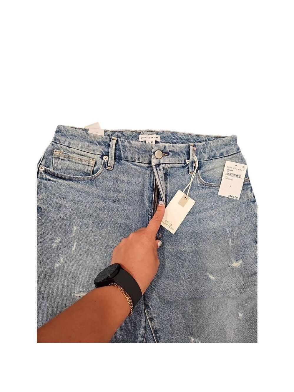 Good American Good Classic Jeans Size 6 or 28 Blue NWT Straight Leg - Picture 4 of 9